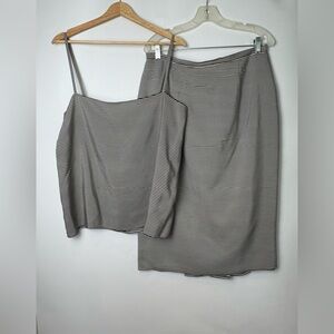 Roger Sakoun Paris Vintage Striped Tank And Skirt Set